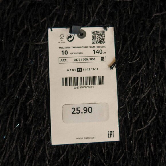 NWT Zara Girls 10 Feathery Fringed T-Shirt Top - Picture 13 of 15